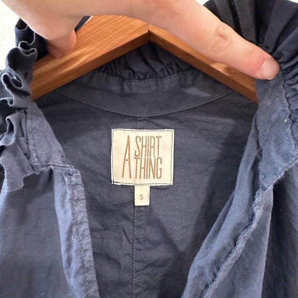 A Shirt Thing Women's Cotton Penelope Top Midnight Navy Size Small Ret $248 - Picture 4 of 11